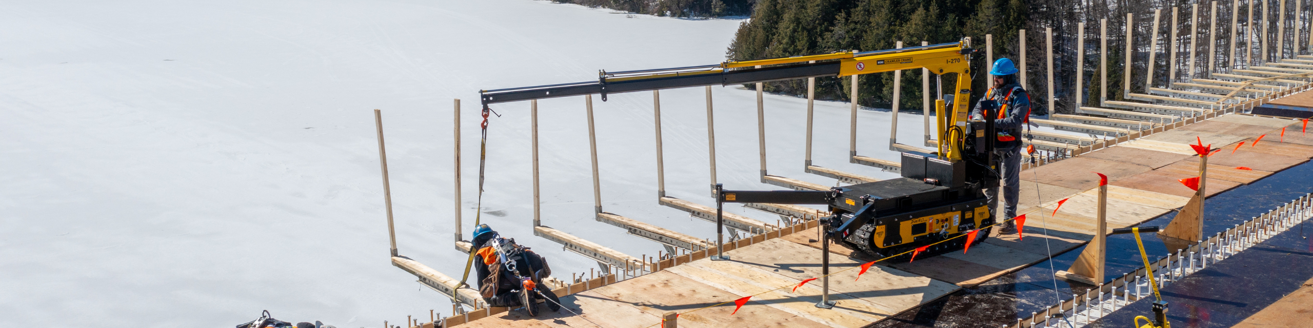 Mini-Crawler Crane on a bridge