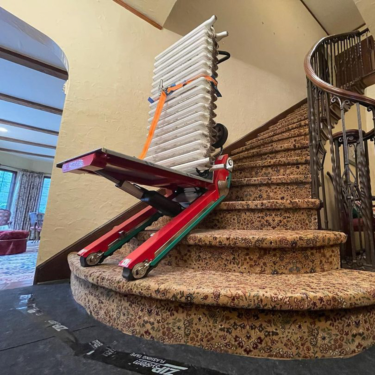 Residential stair climber heater