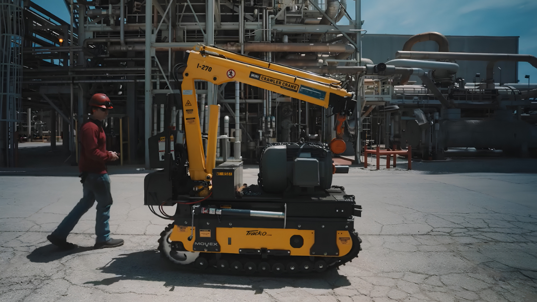 Mini-Crawler Crane moving in an industrial plant