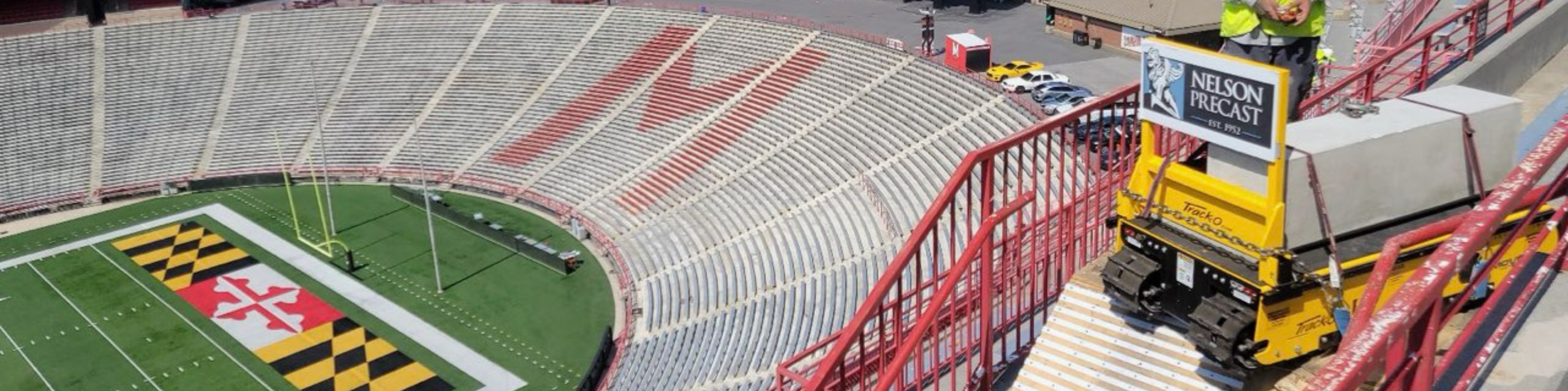 A TT-66 stair climber in a stadium for a restoration project